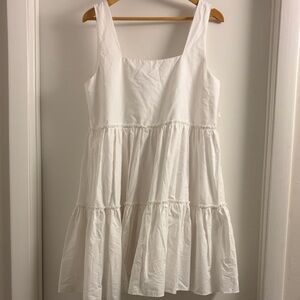 White Sleeveless Tiered Dress